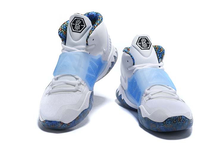 2020 Men Nike Kyrie Irving VI White Baby Blue Shoes - Click Image to Close